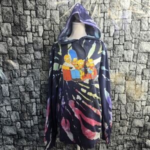 The Simpsons MAD Engine Tie Dye Medium Sweatshirt Hoodie Matt Groening